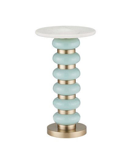 Lambent Drinks Table in Turquoise / Brushed Brass / Natural (142|4000-0281)