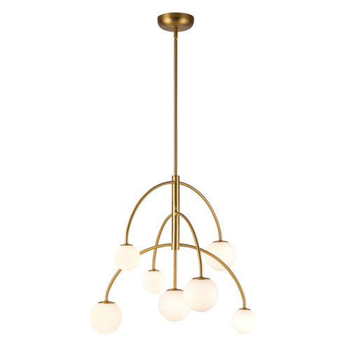 Fiona Seven Light Chandelier in Brushed Gold/Opal Glass (452|CH686027BGOP)