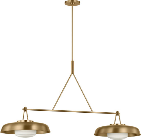 Liora Two Light Linear Chandelier in Estate Brass (454|SCRJLS171EBSOEG)