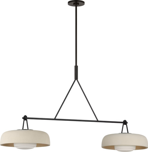 Liora Two Light Linear Chandelier in Aged Iron (454|SCRJLS171AIISOEG)