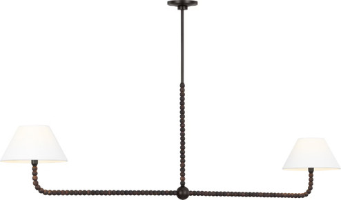 Fiona Two Light Linear Chandelier in Aged Iron (454|SCCHCLS114AIBAWWL)