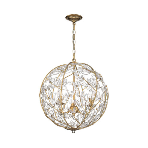 Bridget Three Light Chandelier in Soft Gold (60|BGT-334-SG-CL)