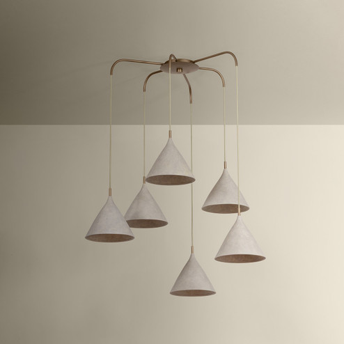 Benson Six Light Chandelier in Patina Brass (67|F2240-PBR/LWP)