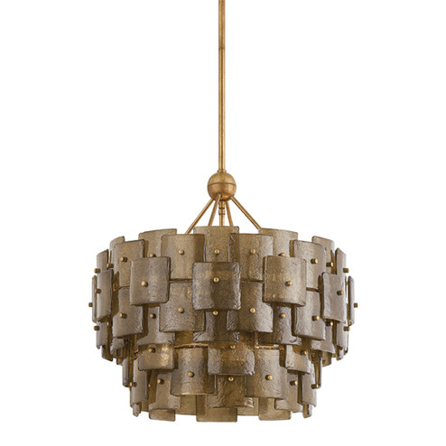 Jacik Six Light Chandelier in Patina Gold Leaf (67|F2124-PGL)