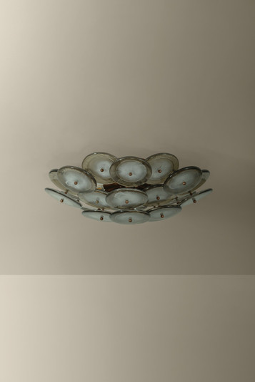 Wassama Four Light Flush Mount in Patina Brass (67|C5220-PBR)