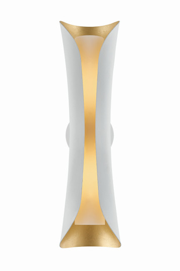 Josie Two Light Wall Sconce in Gold Leaf (428|H315102L-GL/WH)