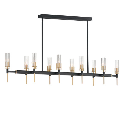 Flambeau Ten Light Linear Pendant in Black / Antique Brass (16|16119CLBKAB)