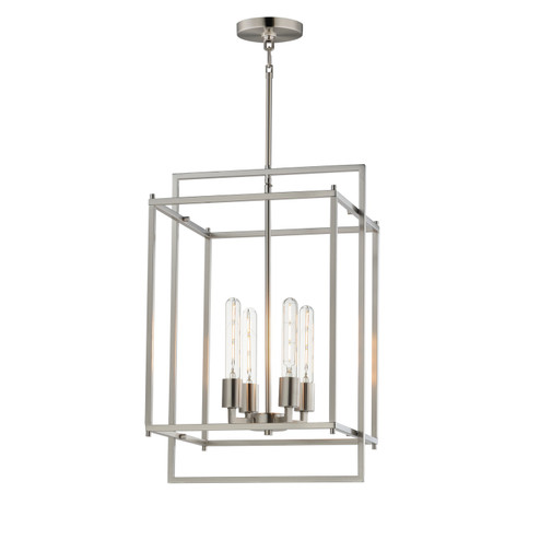 Gridline Four Light Pendant in Satin Nickel (16|10412SN)