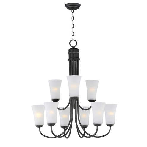 Logan Nine Light Chandelier in Black (16|10046FTBK)