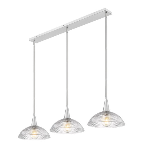 Lunelle Three Light Linear Chandelier in Brushed Nickel (224|3051P12-3L-BN)