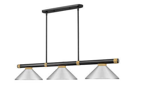 Vanguard Three Light Billiard in Matte Black + Rubbed Brass (224|3050-3MB-RB-MBN)