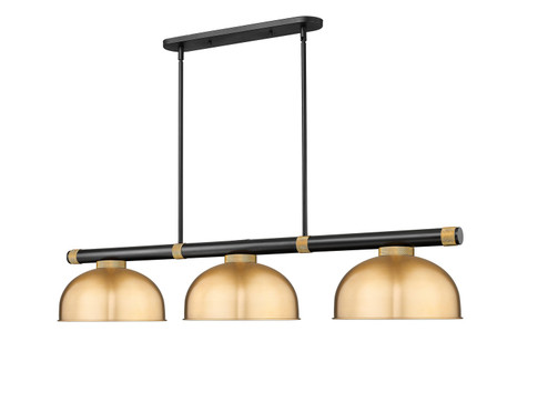 Vanguard Three Light Billiard in Matte Black + Rubbed Brass (224|3050-3MB-RB-D13HBR)