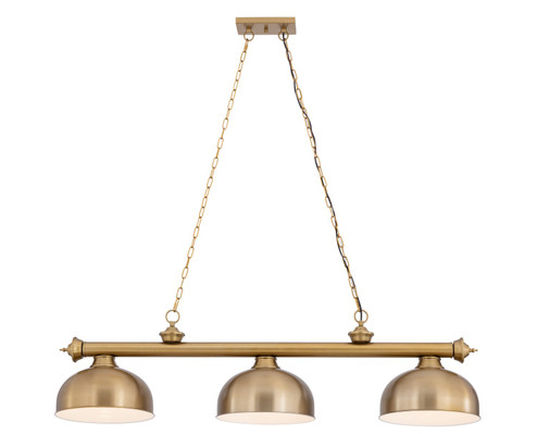 Cordon Three Light Billiard in Heritage Brass (224|2306-3HBR-D13HBR)