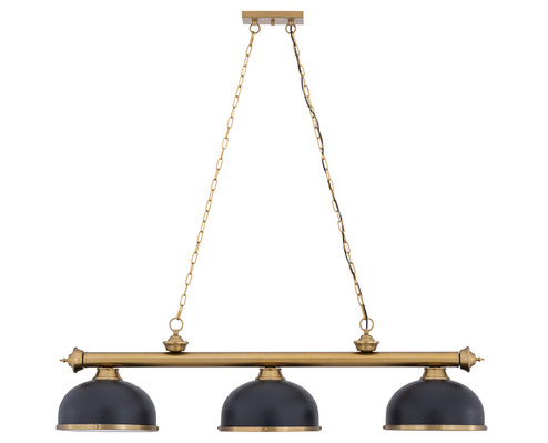 Cordon Three Light Billiard in Heritage Brass (224|2306-3HBR-D12BRZ+HBR)