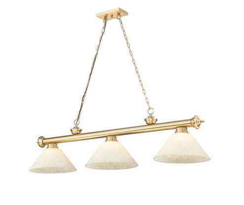 Cordon Three Light Billiard in Heritage Brass (224|2306-3HBR-AGM14)