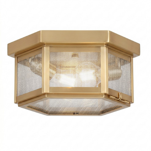 Branford Two Light Semi Flush Mount in Antique Brass (405|91132-AB-SDY)
