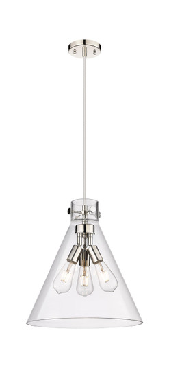 Downtown Urban Three Light Pendant in Polished Nickel (405|410-3PL-PN-G411-14CL)