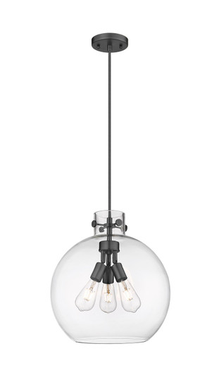 Downtown Urban Three Light Pendant in Matte Black (405|410-3PL-BK-G410-14CL)