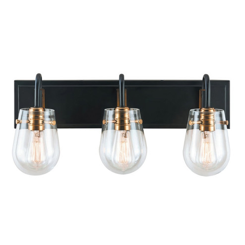 Bromyard Three Light Bath Vanity in Matte Black / Aged Brass (137|V68041BKAGB)