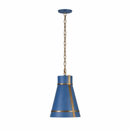 Brasserie One Light Pendant in French Blue/Heritage Bronze (137|536M01FBBRZ)
