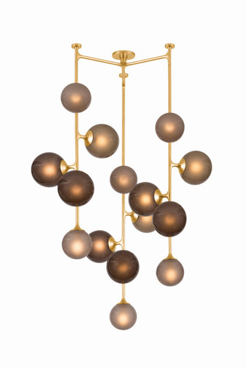 Sunstone 15 Light Chandelier in Vintage Gold Leaf (68|600-42-VGL)