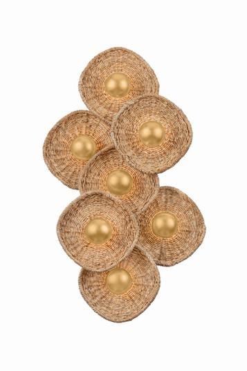 Colline Seven Light Wall Sconce in Vintage Gold Leaf (68|596-07-VGL)