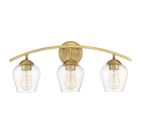 Mbath Three Light Bathroom Vanity in Natural Brass (446|M80032NB)