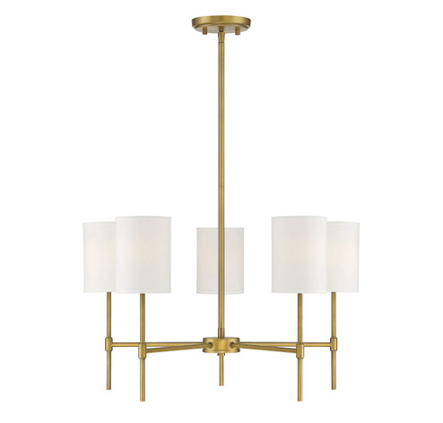 Mchan Five Light Chandelier in Natural Brass (446|M10067NB)