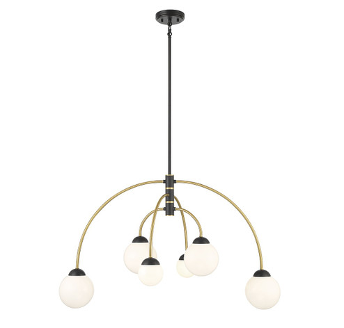 LED Chandelier in Matte Black with Natural Brass (446|M100114MBKNB)
