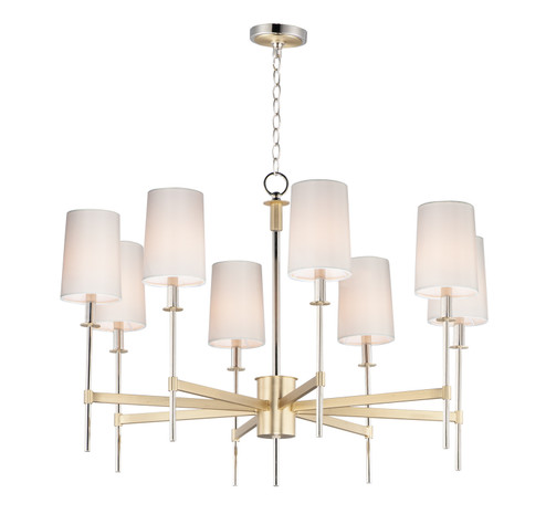 Uptown Eight Light Chandelier in Satin Brass / Polished Nickel (16|32398OFSBRPN)