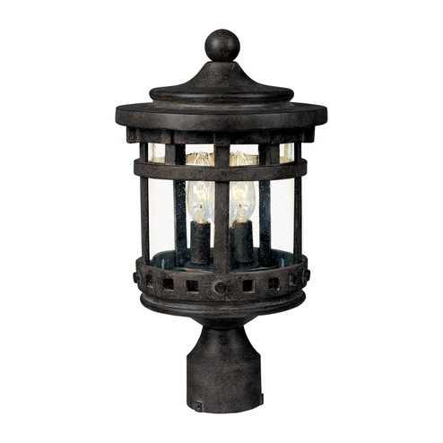 Santa Barbara DC Three Light Outdoor Pole/Post Lantern in Sienna (16|3137CDSE)