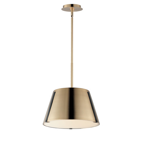 Carlo LED Pendant in Dark Bronze, Leather, Heritage Brass (16|25174DBZHR)