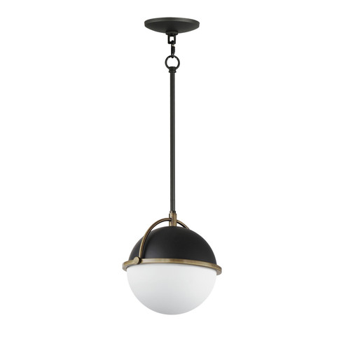 Duke One Light Pendant in Black/Weathered Brass (16|12411SWBKWBR)