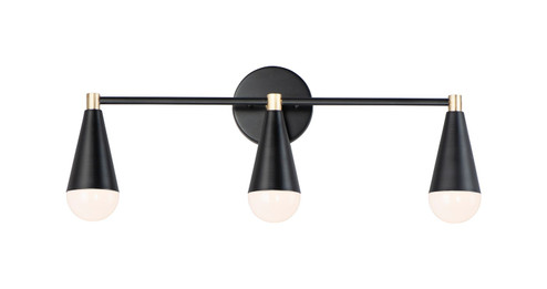 Lovell LED Bath Vanity in Black / Satin Brass (16|11263BKSBR/BUL)