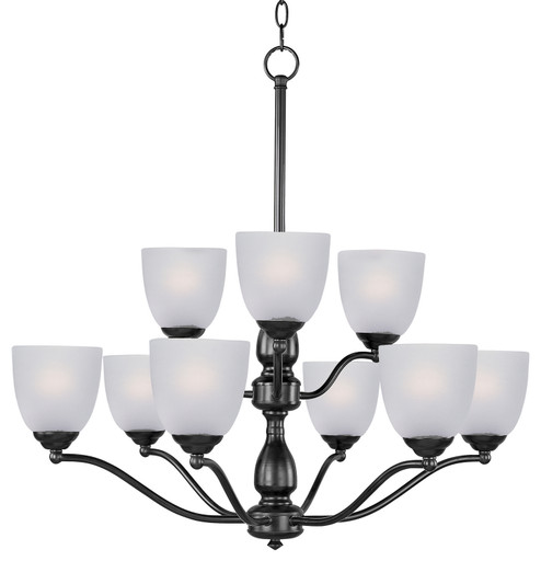 Stefan Nine Light Chandelier in Black (16|10066FTBK)