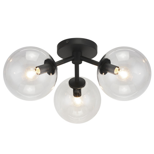 Novo Three Light Ceiling Mount in Black (423|X81703BKCL)