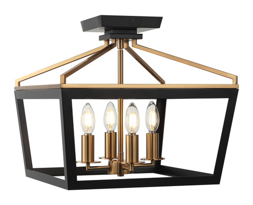 Mavonshire One Light Ceiling Mount in Black + Aged Gold Brass (423|X67004BKAG)
