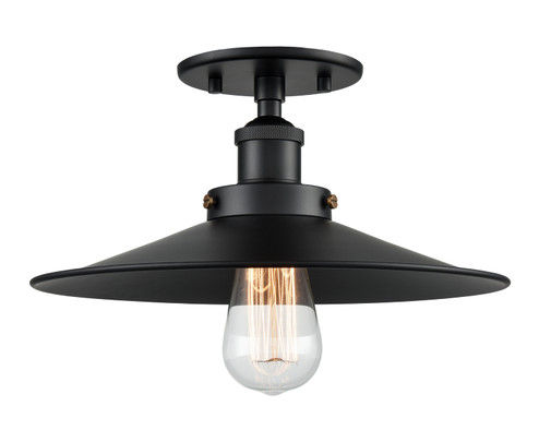 Bulstrode'S Workshop One Light Flush Mount in Black (423|X46112BKBK)