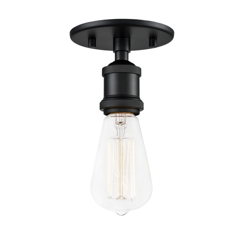 Bulstrode'S Workshop One Light Flush Mount in Black (423|X46100BK)