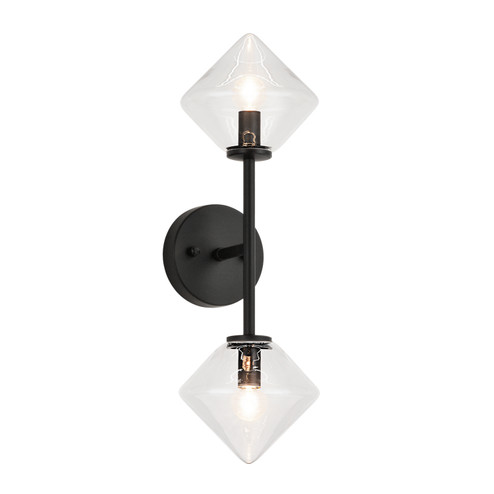 NOVO Two Light Wall Sconce in Black (423|W81742BKCL)