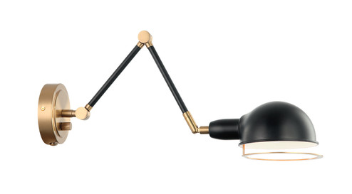 Blare One Light Wall Sconce in Aged Gold Brass + Black (423|S00721AGBK)