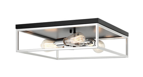Clarke Three Light Flush Mount in Black + Chrome (423|M15543BKCH)