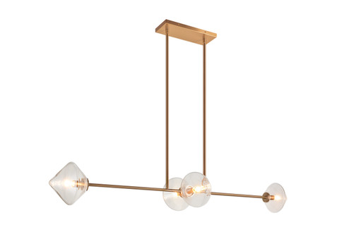 NOVO Four Light Pendant in Aged Gold Brass (423|C81744AGCL)