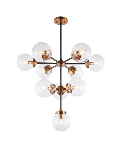 Maru Ten Light Chandelier in Aged Gold Brass (423|C72310AGCL)