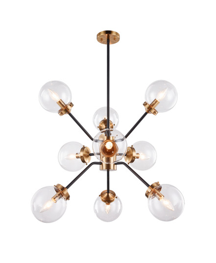 Maru Nine Light Chandelier in Aged Gold Brass (423|C72309AGCL)