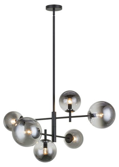 AVERLEY Six Light Chandelier in Black (423|C70706BKSM)