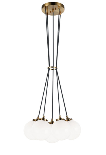 The Bougie Five Light Pendant in Aged Gold Brass (423|C63005AGOP)