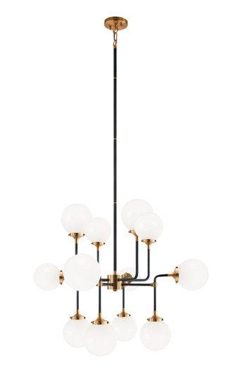 Particles 12 Light Chandelier in Aged Gold Brass (423|C58212AGOP)