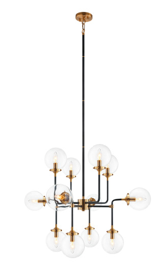 Particles 12 Light Chandelier in Aged Gold Brass (423|C58212AGCL)