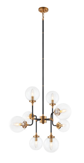 Particles Eight Light Chandelier in Aged Gold Brass (423|C58208AGCL)